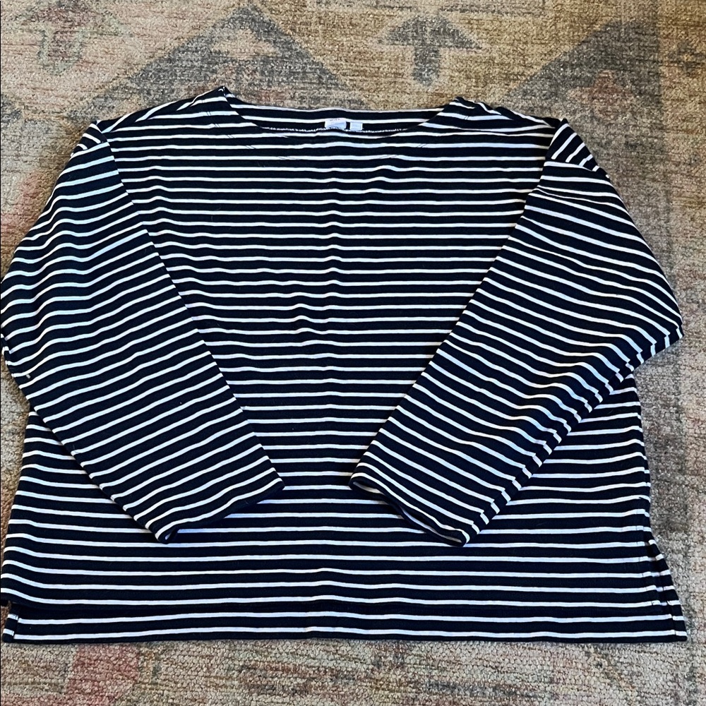 GAP Navy and White Striped Top